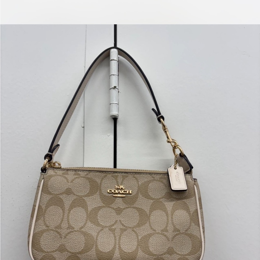 Coach Beige Signature Shoulder Bag